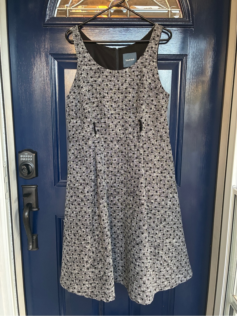 ModCloth Black and White Tweed A-Line Dress
